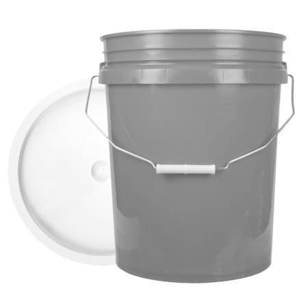 World Enterprises Bucket, 12 in H, Gray and White 5GRY,345WHT